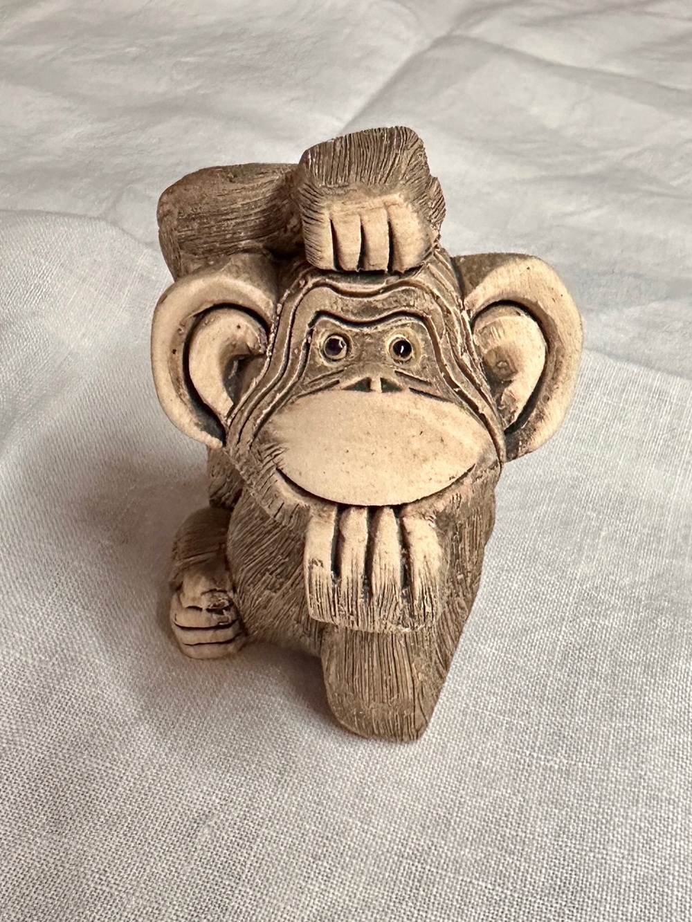 Vintage Artesania Rinconada #47 Thinking Monkey Figurine Uruguay